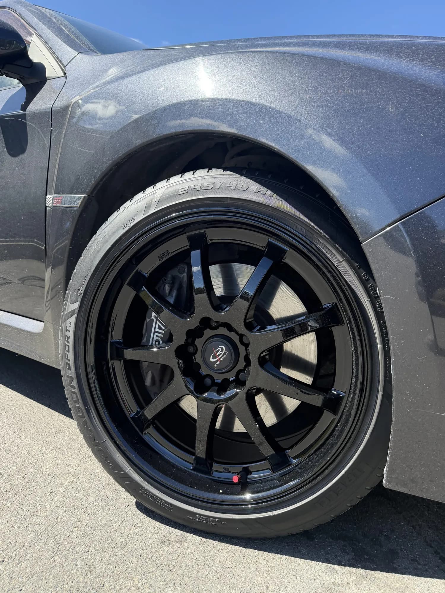 Satin black wheel respray